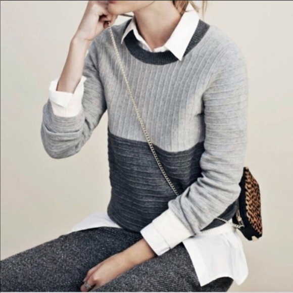 Madewell Ribbed Color Blocked Sweater - Picture 3 of 9